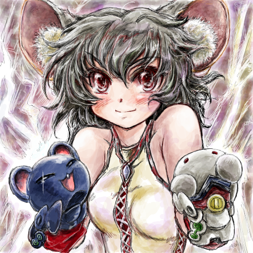 nazrin (touhou and 1 more) drawn by nanashii_(soregasisan)
