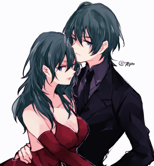 female byleth and male byleth (fire emblem and 1 more) drawn by naho_(pi988y)
