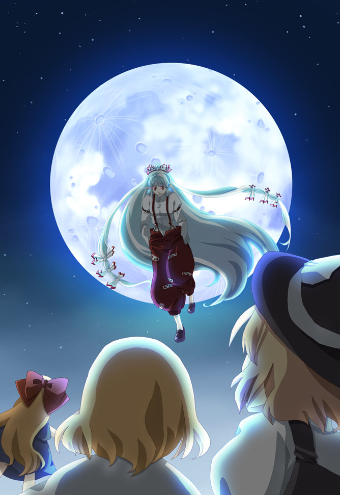 kirisame marisa, alice margatroid, fujiwara no mokou, and shanghai doll (touhou and 1 more) drawn by todo_(candy_rainy)