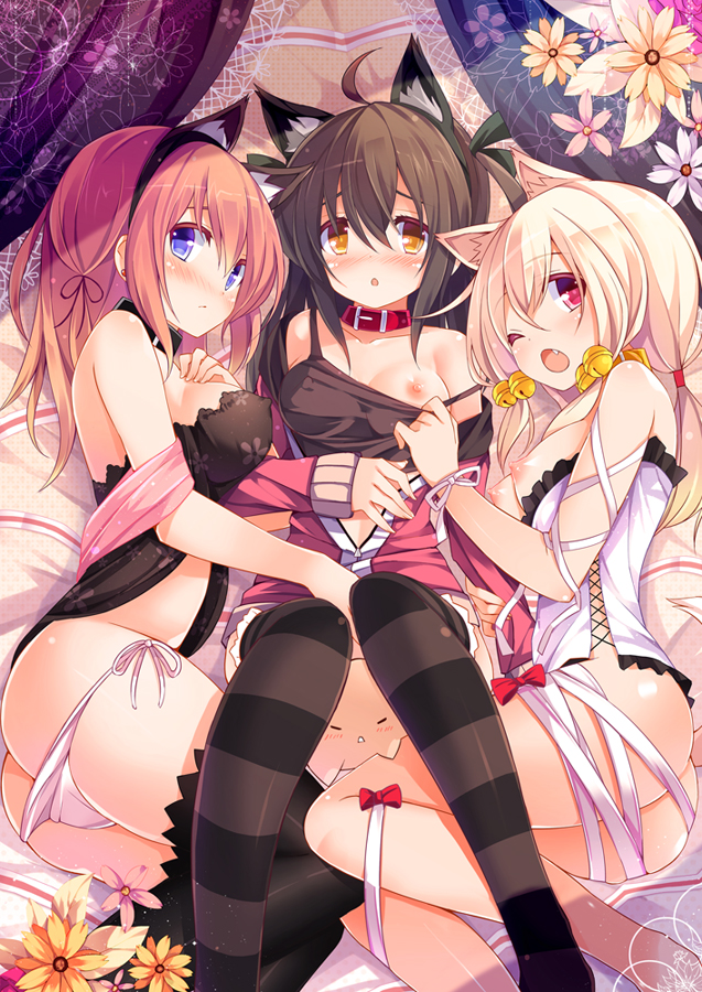 ten'inkou korin, chiriko, meina, and nekojirou (original) drawn by chiri_(atlanta)
