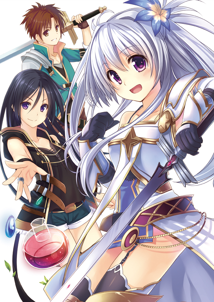 myuu, yun, and taku (only sense online) drawn by yukichin