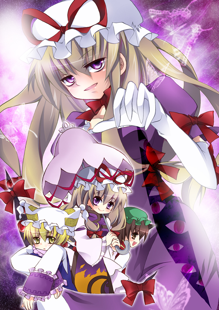 yakumo yukari, yakumo ran, and chen (touhou) drawn by shirishiriu-tan_(pixiv)