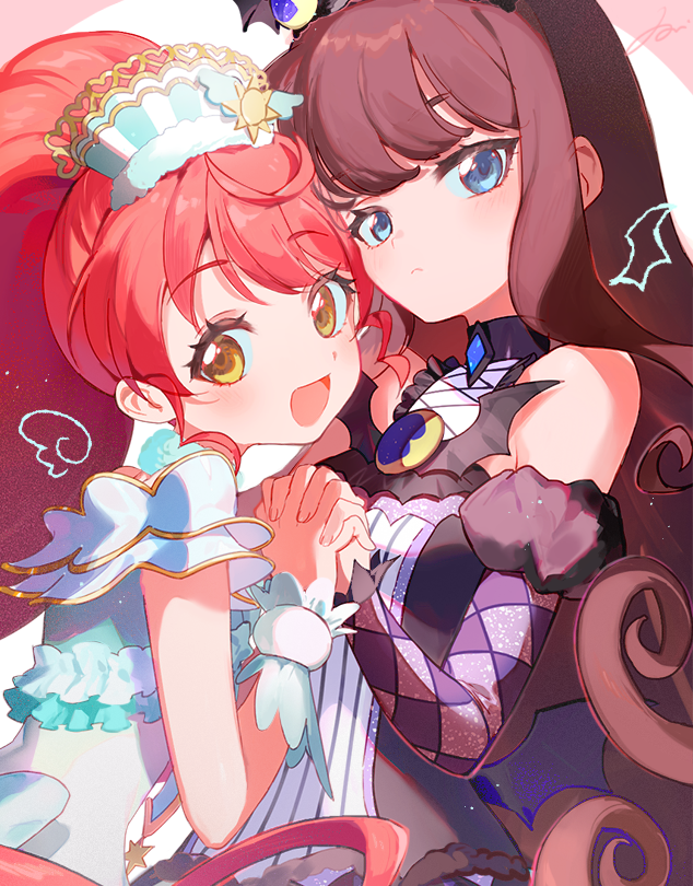 kurosu aroma and shiratama mikan (pretty series and 1 more) drawn by hou_(ppo)