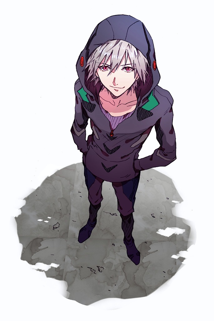 nagisa kaworu (neon genesis evangelion and 2 more) drawn by ishizaki_miwako