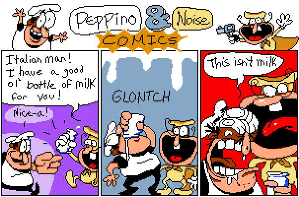 peppino spaghetti and the noise (pizza tower) drawn by mcpig