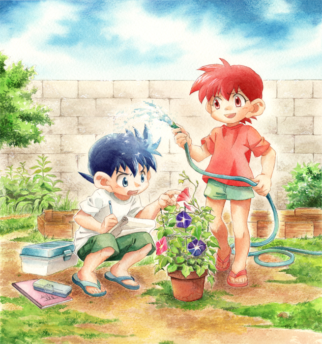 seiba retsu and seiba gou (bakusou kyoudai let's & go!!) drawn by ichiyo_(ichiyon)