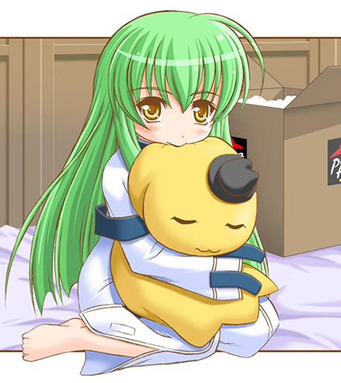 c.c. and cheese-kun (code geass and 1 more)