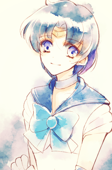 mizuno ami and sailor mercury (bishoujo senshi sailor moon) drawn by akatsuki_(yaneura_alice)