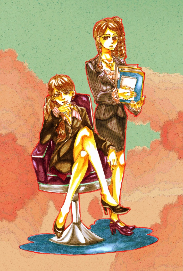 sonozaki saeko and sonozaki wakana (kamen rider and 1 more) drawn by decoo