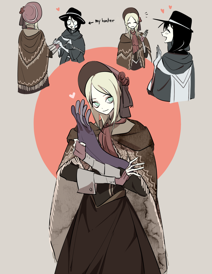 hunter and plain doll (bloodborne) drawn by purrissu