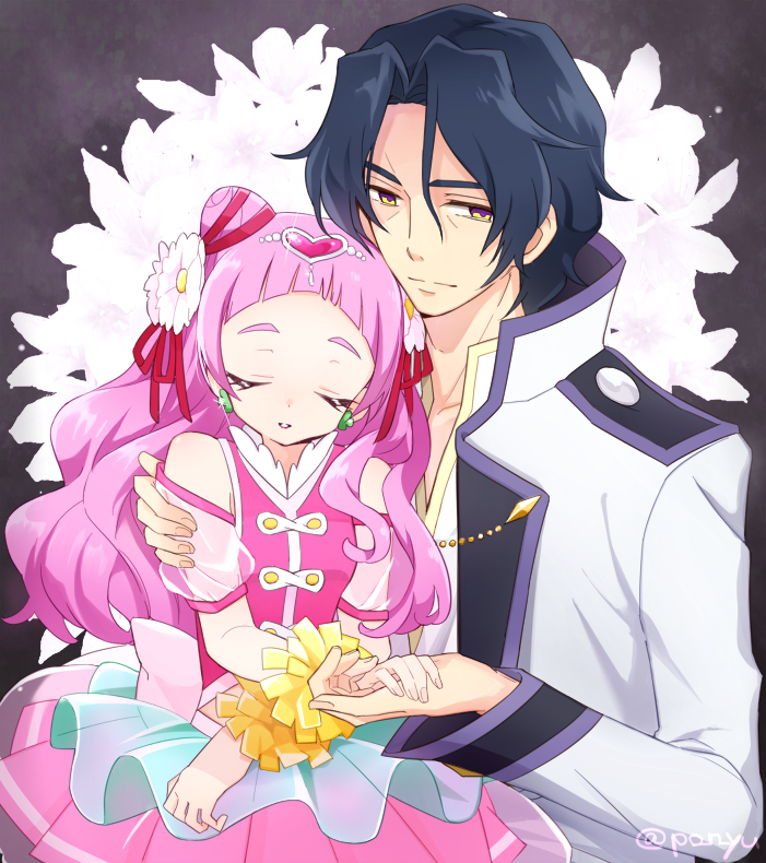 nono hana, cure yell, and george kurai (precure and 1 more) drawn by yui_(kanatamoo)