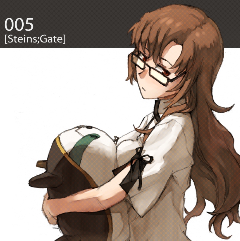 kiryuu moeka and upa (steins;gate) drawn by shoe-ji