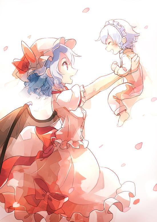 remilia scarlet and izayoi sakuya (touhou) drawn by 60mai
