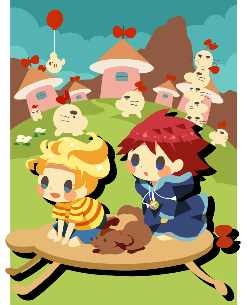 lucas, kumatora, doseisan, and boney (mother and 1 more) drawn by hitofutarai