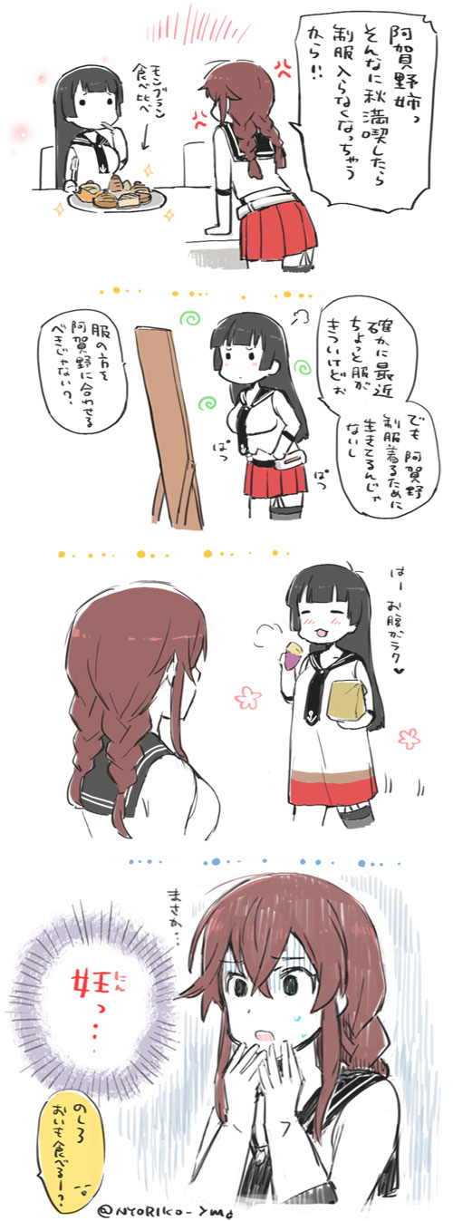 noshiro and agano (kantai collection) drawn by nyoriko