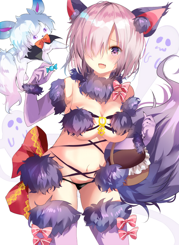 mash kyrielight and fou (fate and 1 more) drawn by pon_(ponidrop)