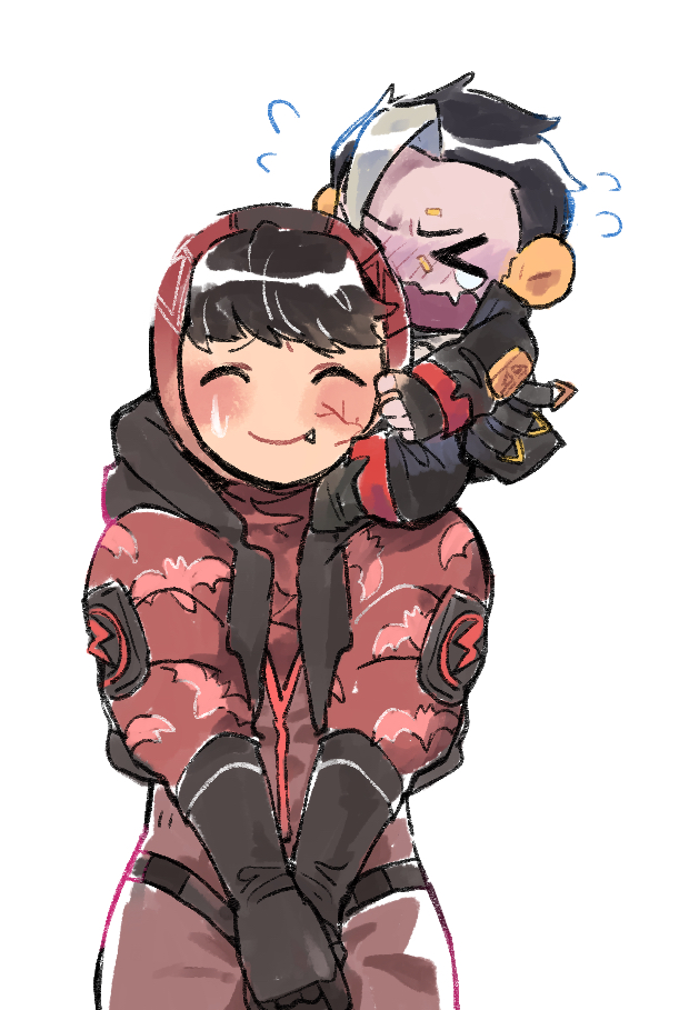 wattson, crypto, winged menace wattson, and deadly byte crypto (apex legends) drawn by husagin