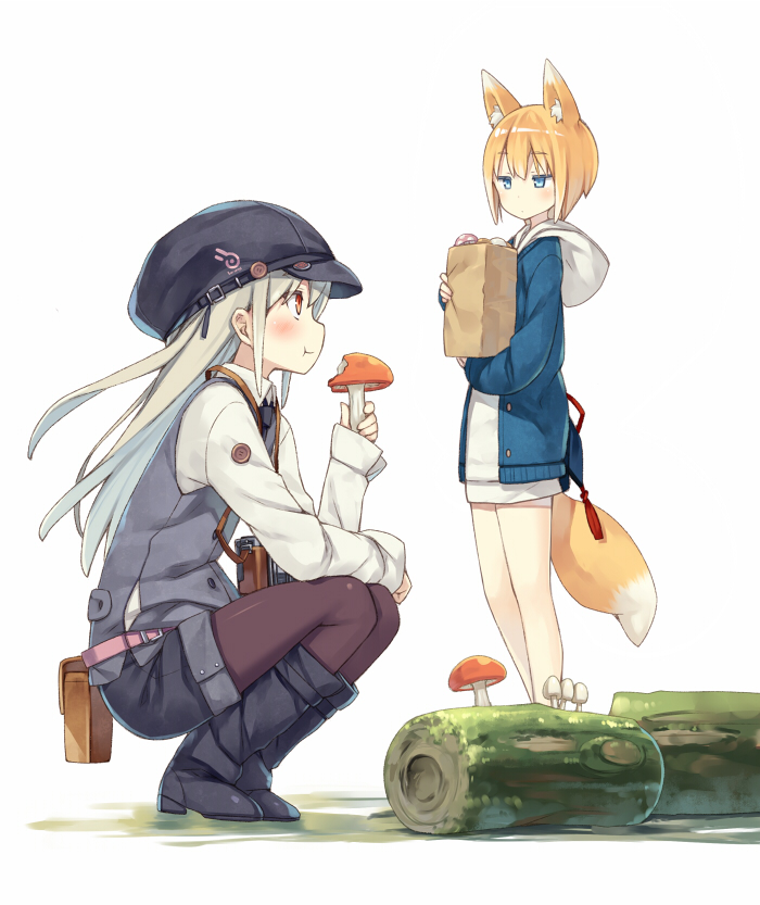 shiratama kitsune and yukimi (original) drawn by poco_(asahi_age)