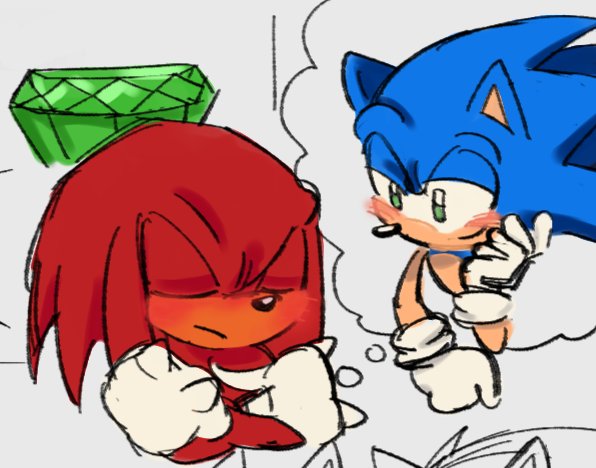 sonic the hedgehog and knuckles the echidna (sonic) drawn by fishsoof