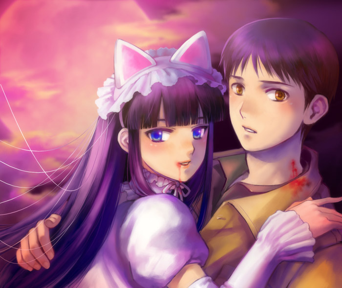 hazuki and morioka kouhei (tsukuyomi moonphase) drawn by tetsukuzu_tetsuko
