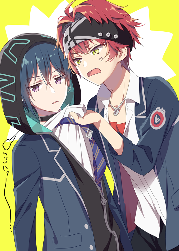 tsubaki kento and atago rentaro (dankira!!!) drawn by riku_(melty_drop)