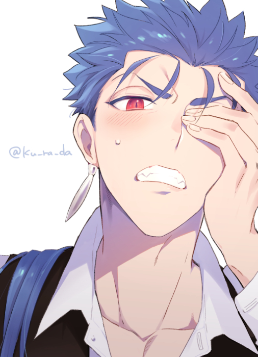 cu chulainn (fate and 6 more) drawn by ku_ra_da