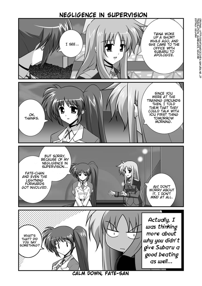 fate testarossa and takamachi nanoha (lyrical nanoha and 1 more) drawn by mikage_takashi