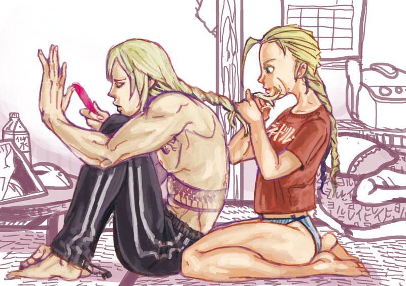 cammy white and vega (street fighter) drawn by kurokodairu