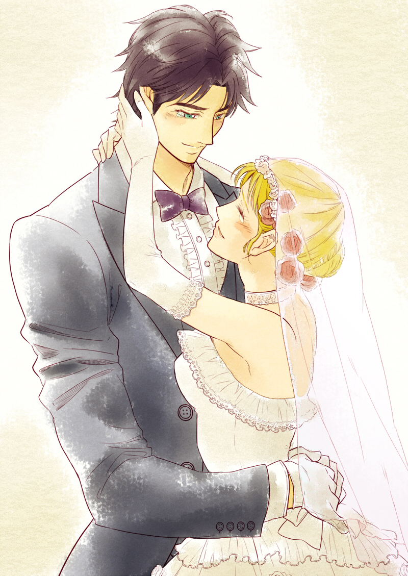 jonathan joestar and erina pendleton (jojo no kimyou na bouken and 1 more) drawn by shiranui02