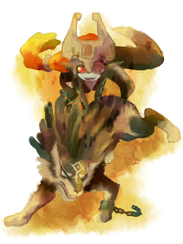 link, midna, and wolf link (the legend of zelda and 1 more) drawn by kutta