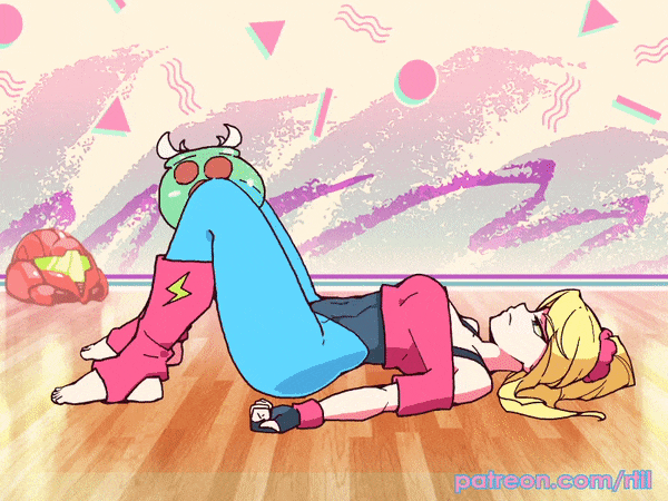 samus aran, metroid, and metroid larva (metroid) drawn by rtil