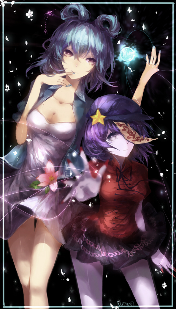 kaku seiga and miyako yoshika (touhou) drawn by snowcake47