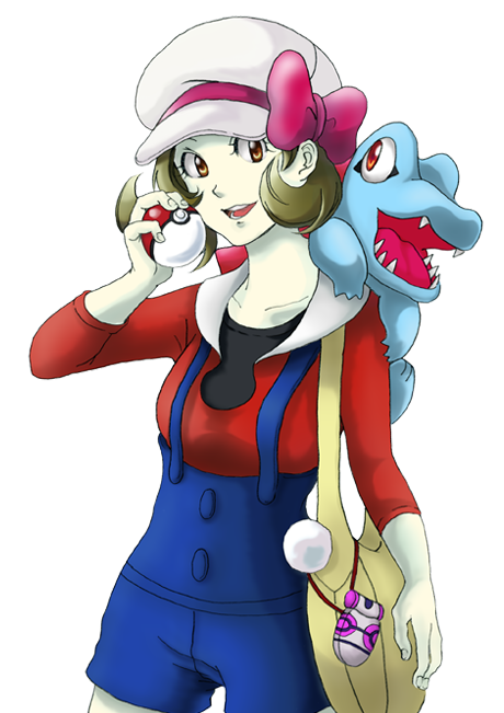 lyra and totodile (pokemon and 1 more) drawn by kuro_tou