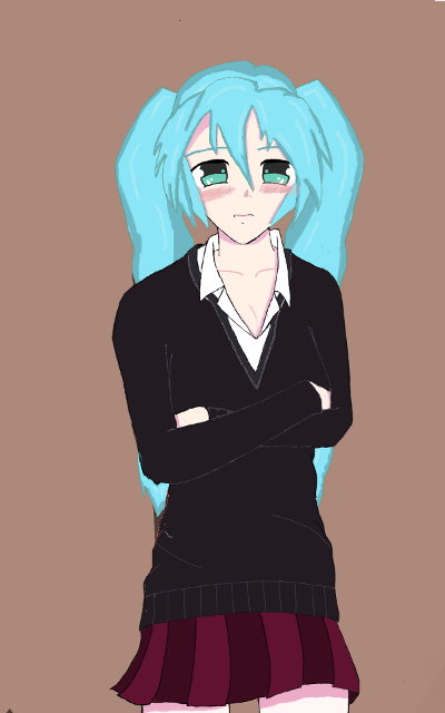 hatsune miku (vocaloid and 1 more) drawn by skybat82