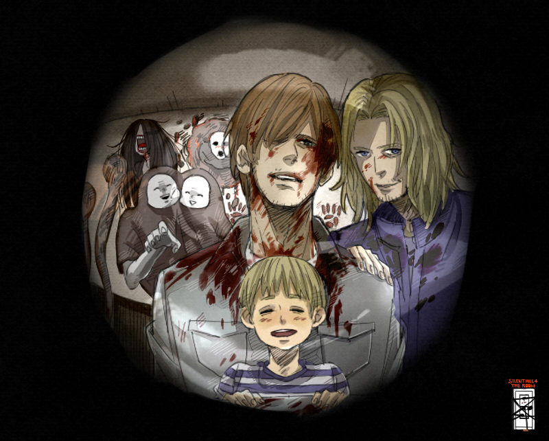 henry townshend, walter sullivan, twin victim, cynthia velazquez, billy and miriam locane, and 2 more (silent hill and 1 more) drawn by tsuchikawa