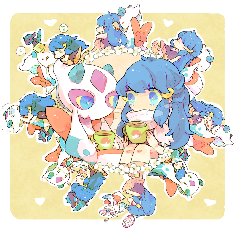 dawn, riolu, and froslass (pokemon and 1 more) drawn by katiko