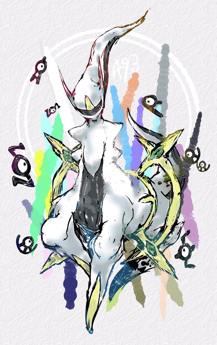 arceus, unown, unown a, unown e, unown s, and 2 more (pokemon) drawn by bwmtk1110