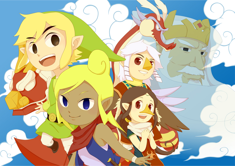 link, toon link, tetra, medli, the king of red lions, and 3 more (the legend of zelda and 1 more) drawn by saiba_(henrietta)