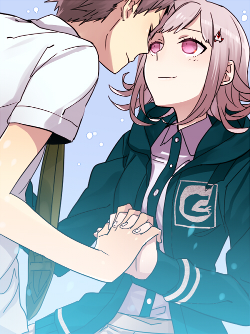 nanami chiaki and hinata hajime (danganronpa and 2 more) drawn by tohroh