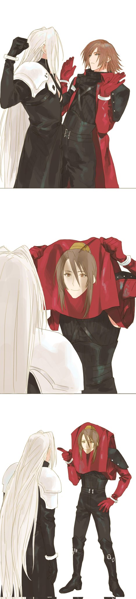 sephiroth, genesis rhapsodos, and lucrecia crescent (final fantasy and 1 more) drawn by quxiaochong