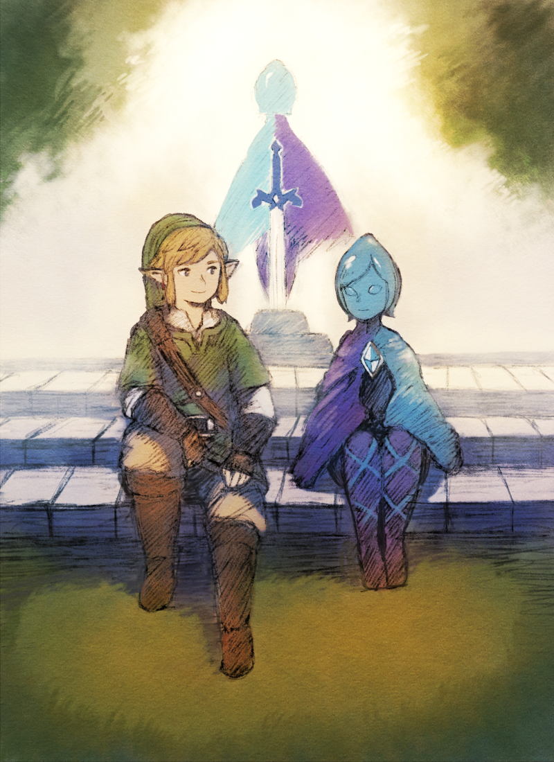 link and fi (the legend of zelda and 1 more) drawn by maeka_(kumaekake)
