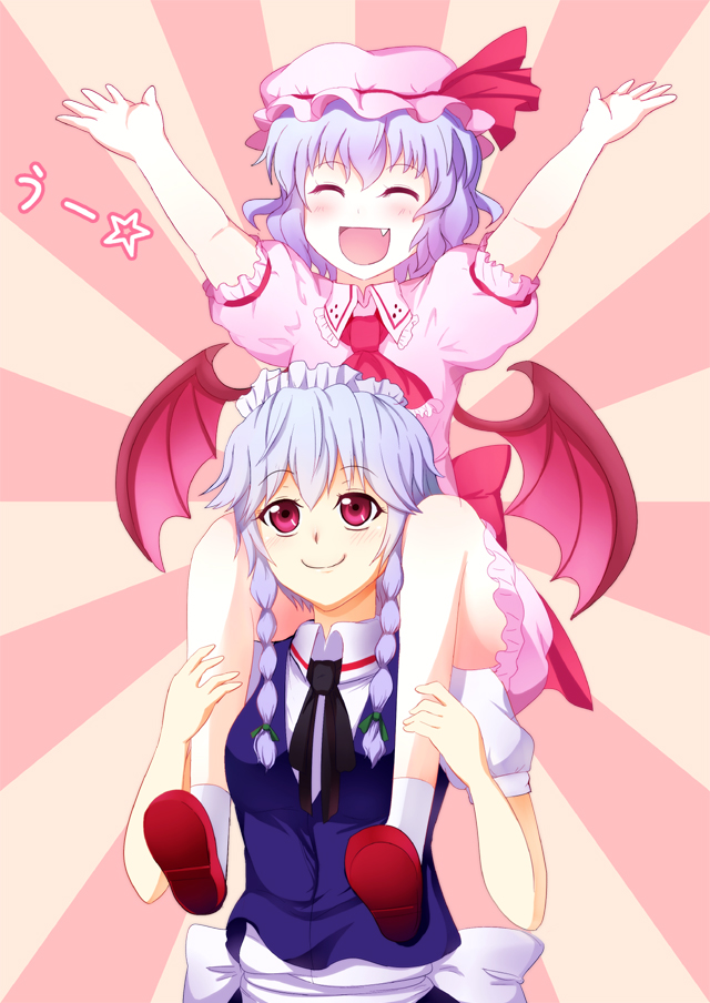 remilia scarlet and izayoi sakuya (touhou) drawn by greave_(asterism)