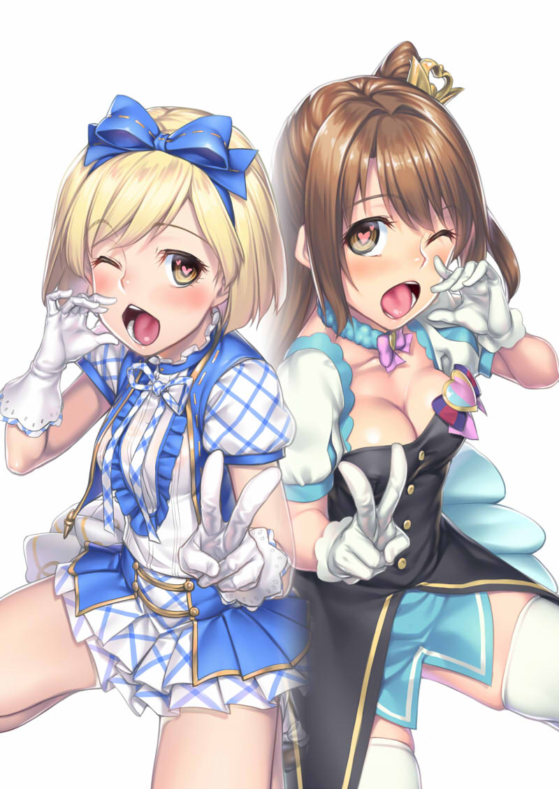 shimamura uzuki and djeeta (idolmaster and 2 more) drawn by h_kasei