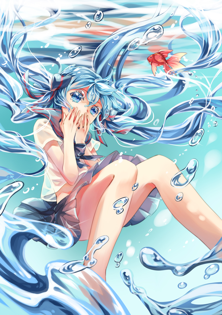 hatsune miku and bottle miku (vocaloid) drawn by ouu_min