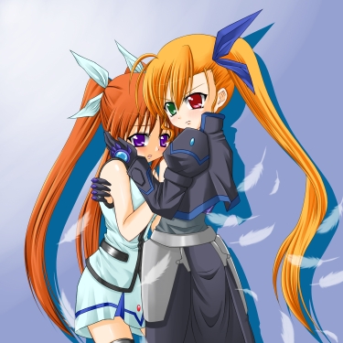 takamachi nanoha and vivio (lyrical nanoha and 1 more) drawn by tadokoro_teppei