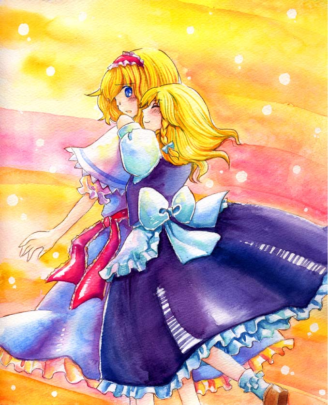 kirisame marisa and alice margatroid (touhou) drawn by shiroaisa