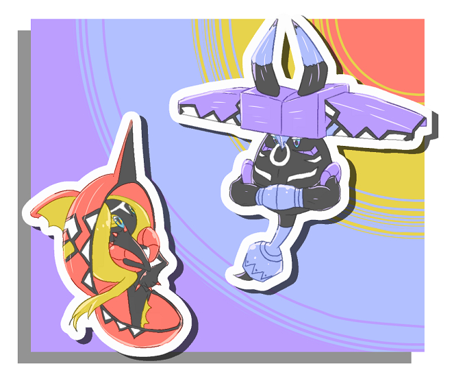 tapu fini and tapu bulu (pokemon and 1 more) drawn by tamota_(tamota_1192bakuhu)