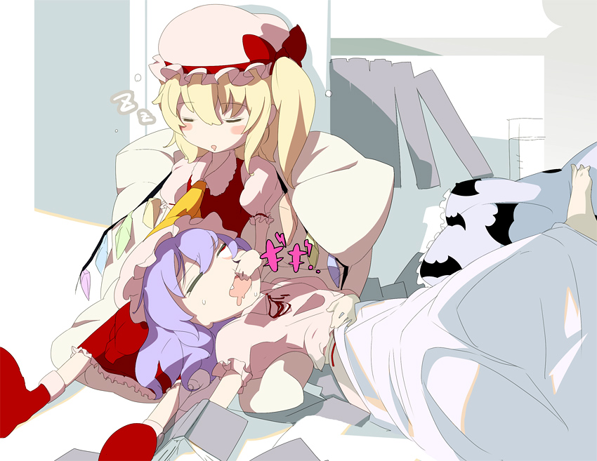 remilia scarlet and flandre scarlet (touhou) drawn by kaede_(sayappa)