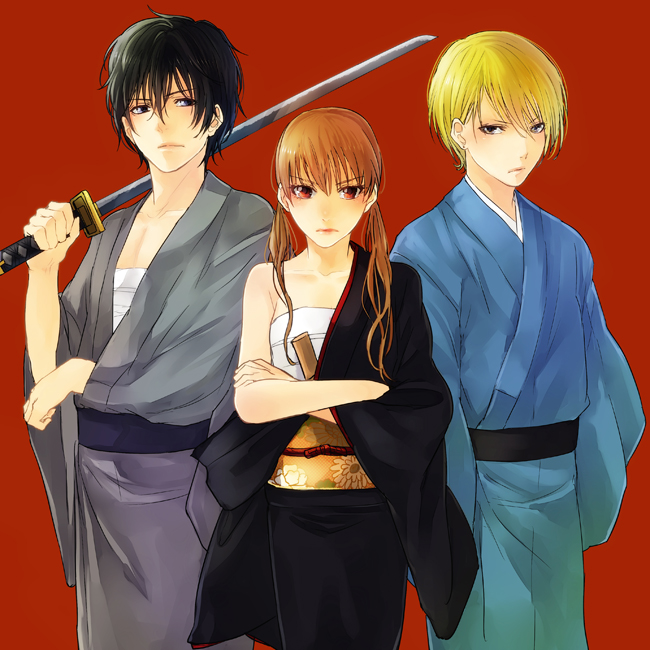 mizutani shizuku, yoshida haru, and yamaguchi kenji (tonari no kaibutsu-kun) drawn by kanameyura