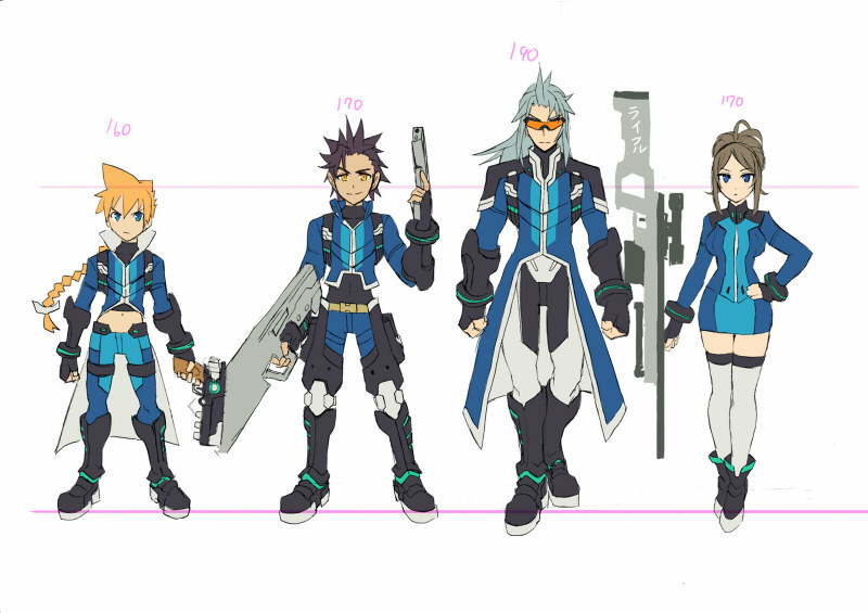 gunvolt, monica, asimov, and gino (azure striker gunvolt and 1 more)